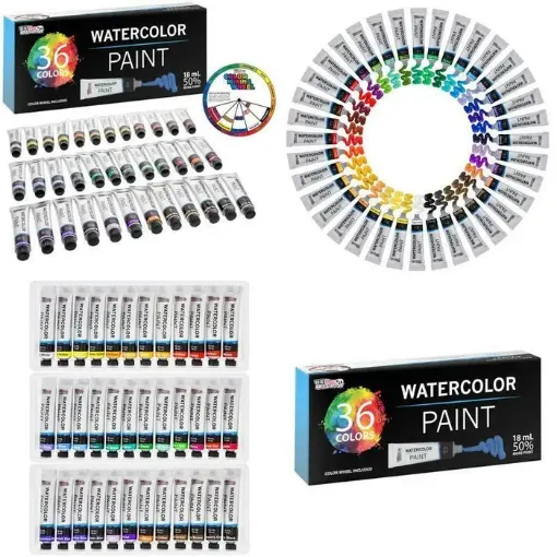 Imagen de Set de 36 colores de acuarelas en pomo de 18ml. U.S. ART SUPPLY
