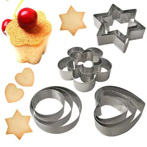 Imagen de Set de 12 cortantes metalicos para galletitas varias formas COOKIE CUTTER