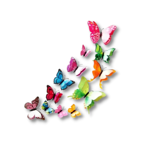 Imagen de Mariposas medianas surtidas con iman y adhesivo *12 unidades