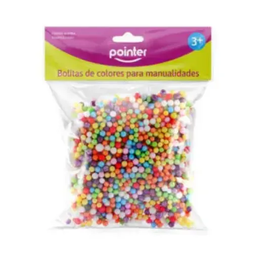 Imagen de Bolitas o esferas mini de colores de telgopor espuma plast POINTER en bolsa