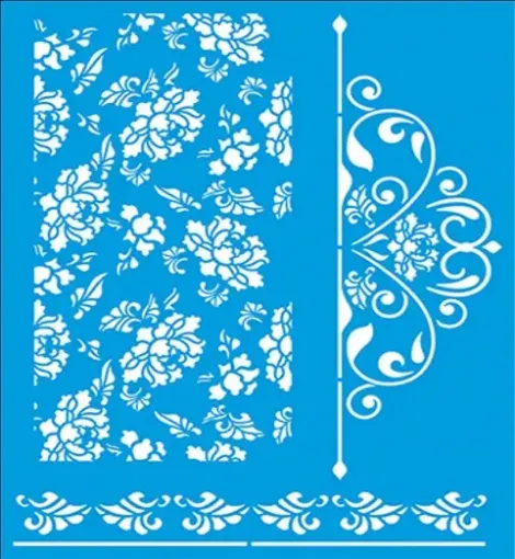 Imagen de Stencil marca "LITOARTE" de 20x25cms. cod.STR-064 Guardas florales