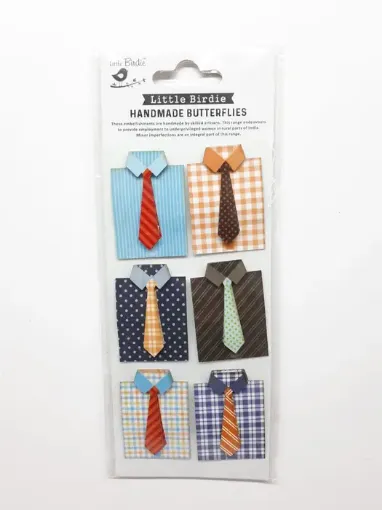 Imagen de Apliques adhesivos "Little Birdie" camisa y corbata *6 unidades