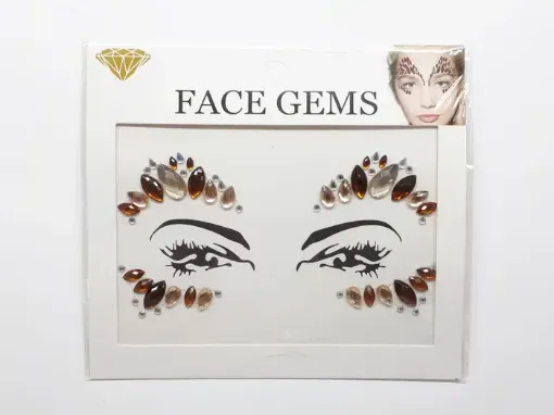 Imagen de Sticker "FACE GEMS" lagrimas varias color marrones y cristal 3070234