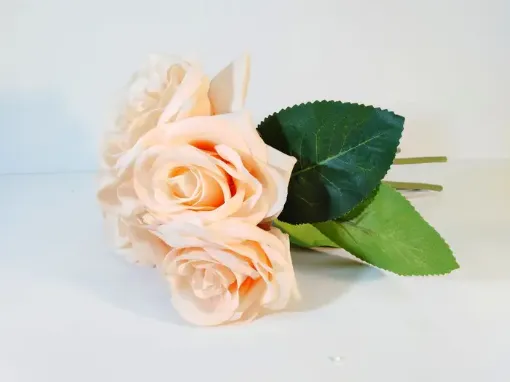 Imagen de Ramillete Bouquet de rosas grandes *6 A1848 color salmon
