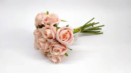 Imagen de Ramillete Bouquet de mini rositas *12 A1863 color rosado claro