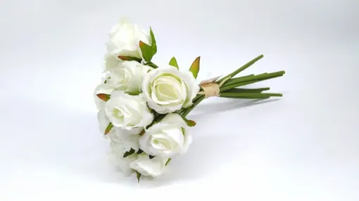 Imagen de Ramillete Bouquet de mini rositas *12 A1863 color blanco