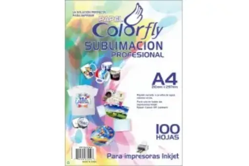 Imagen de Papel transfer para sublimacion profesional "Colorfly" brillante A4 *100 unidades