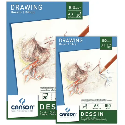 Imagen de Block para dibujo Dessin drawing CANSON 160grs A3 29.7x42cms con 20 hojas