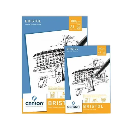 Imagen de Block para dibujo CANSON Bristol Ilustracion 180grs A4 21*29,7cms x20 hojas