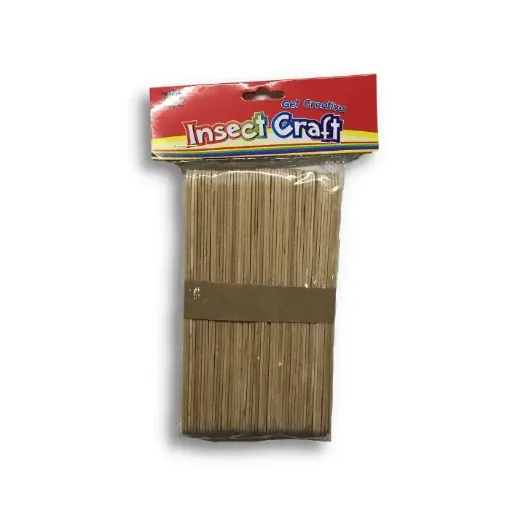 Imagen de Palitos de helado de madera natural anchos de 1.8x15cms paquete de 50 unidades