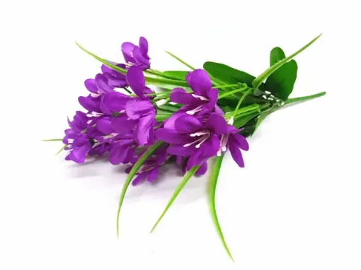 Imagen de Ramo de flores silvestres con pasto artificial de 27cms color Violeta