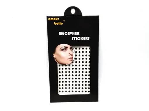 Imagen de Sticker nariz AMOUR BELLE mini strass facetado negro 3mms. *150 unidades