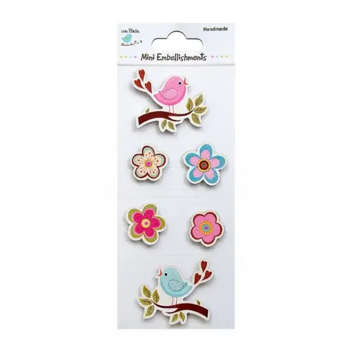 Imagen de Sticker adhesivo Little Birdie Flores y pajaritos *6 piezas