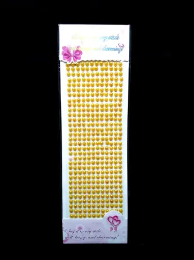 Imagen de Sticker "SAY IT IN CRYSTALS" Medias perlas chicas 384 unidades de 5mms. amarillo