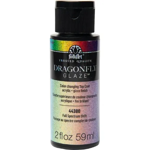 Imagen de Dragon Fly Glaze Acrilico brillante iridiscente "FOLK ART" x2oz 59ml color 44380 Full Spectrum Shift