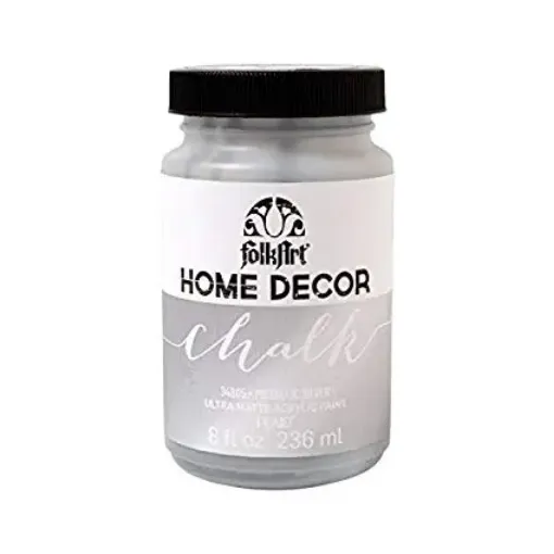 Imagen de Home Decor Chalk Metallic acrilica ultra mate tizada "FOLK ART" *8oz=236ml color 34805 Silver