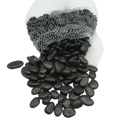 Imagen de Piedras decorativas en red Negras por 500grs