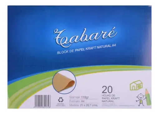 Imagen de Block "TABARE" cartulina kraft de 110grs. A4 29,7x21cms x20 hojas