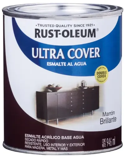Imagen de Esmalte al agua RUST-OLEUM Ultra Cover Brochable lata de 0,946 lts. color Marron brillante