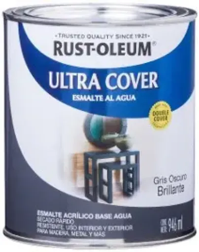 Imagen de Esmalte al agua RUST-OLEUM Ultra Cover Brochable lata de 0,946 lts. color Gris oscuro brillante
