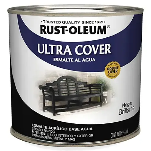 Imagen de Esmalte al agua RUST-OLEUM Ultra Cover Brochable lata de 0,946 lts. color Negro brillante
