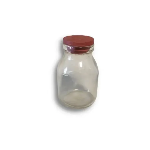 Imagen de Frasco de vidrio reciclado con tapon de goma de 4*7cms