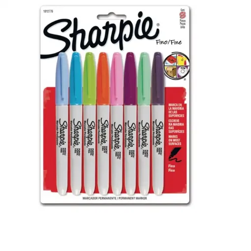 Imagen de Set de 8 marcadores permanentes finos "SHARPIE" set de 8 colores FASHION