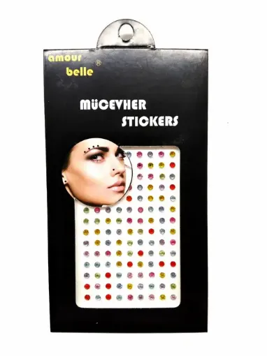 Imagen de Sticker nariz AMOUR BELLE mini strass facetado multicolor 3mms. *150 unidades