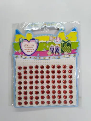 Imagen de Sticker media perla de 5mms. *80 unidades aprox. color rojo