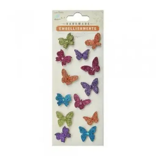Imagen de Apliques Little Birdie  sticker adhesivos mariposas con glitter *13 unidades
