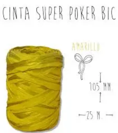 Imagen de Cinta de papel de 10,5cms de ancho"SUPER POKER" "STAR"  *mt. color oro