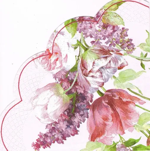 Imagen de Servilleta para decoupage estampada motivos flores y jardin cod.F212