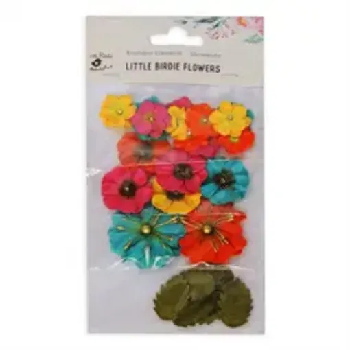Imagen de Apliques Little Birdie de flores de colores surtidas *27 unidades CR70077