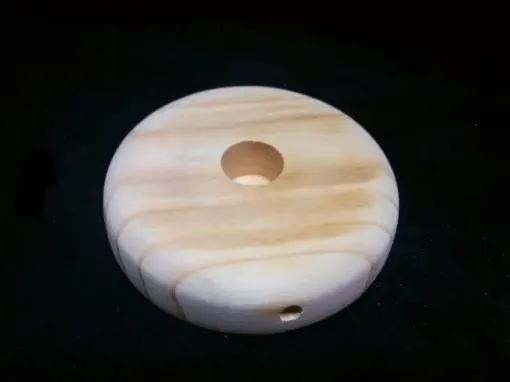Imagen de Base de madera de pino torneada lisa de 9cms. para lampara