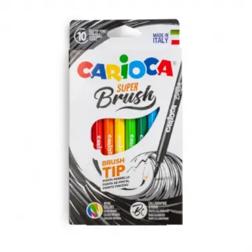 Imagen de Marcadores "CARIOCA" con punta pincel Super Brush *10 colores