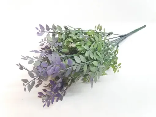 Imagen de Ramo de hojas chatas verdes con violeta