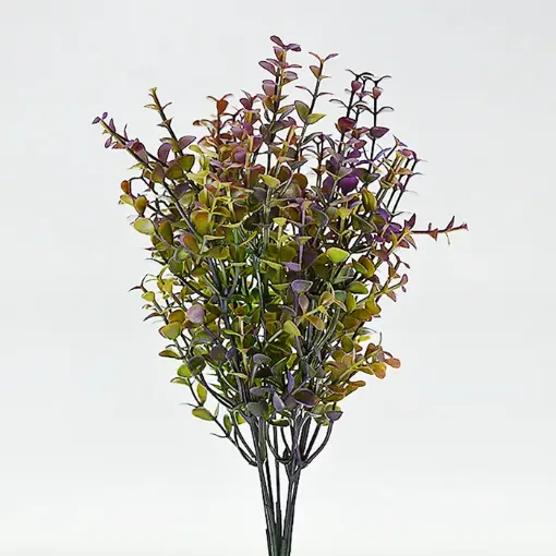 Imagen de Ramo de hojas verde con violeta de 34cms 