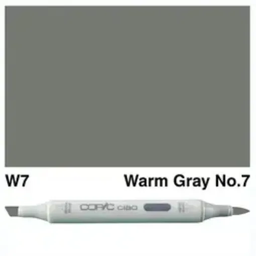 Imagen de Marcador profesional COPIC CIAO alcohol doble punta color W7 Warm Grey nro.7