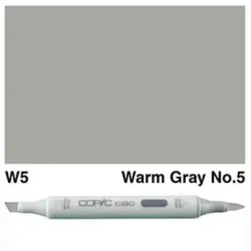 Imagen de Marcador profesional COPIC CIAO alcohol doble punta color W5 Warm Grey nro.5