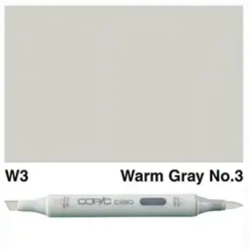 Imagen de Marcador profesional COPIC CIAO alcohol doble punta color W3 Warm Grey nro.3