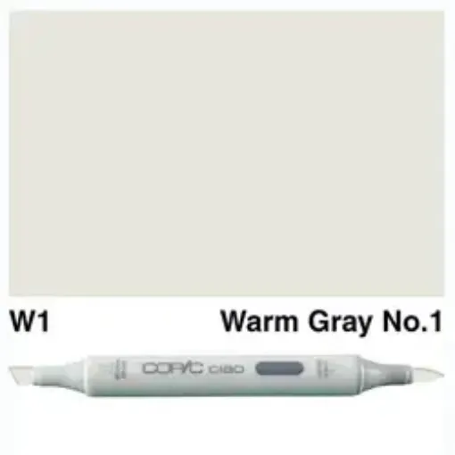 Imagen de Marcador profesional COPIC CIAO alcohol doble punta color W1 Warm Grey nro.1