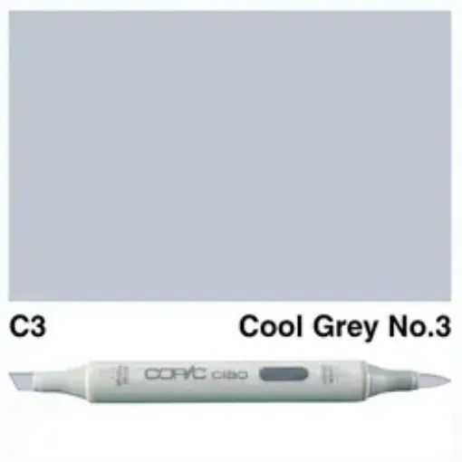 Imagen de Marcador profesional COPIC CIAO alcohol doble punta color C3 Cool Gray nro.3