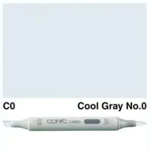 Imagen de Marcador profesional COPIC CIAO alcohol doble punta color C0 Cool Gray nro.0