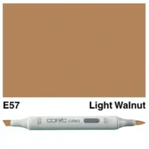 Imagen de Marcador profesional COPIC CIAO alcohol doble punta color E57 Light Malnut