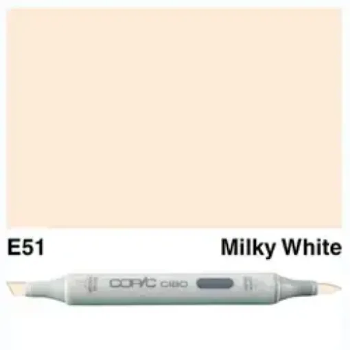 Imagen de Marcador profesional COPIC CIAO alcohol doble punta color E51 Milky White