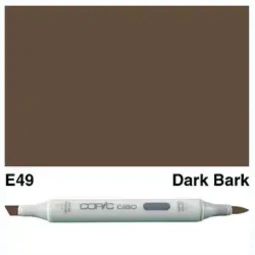 Imagen de Marcador profesional COPIC CIAO alcohol doble punta color E49 Dark Bark