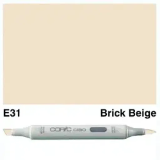 Imagen de Marcador profesional COPIC CIAO alcohol doble punta color E31 Brick Beige