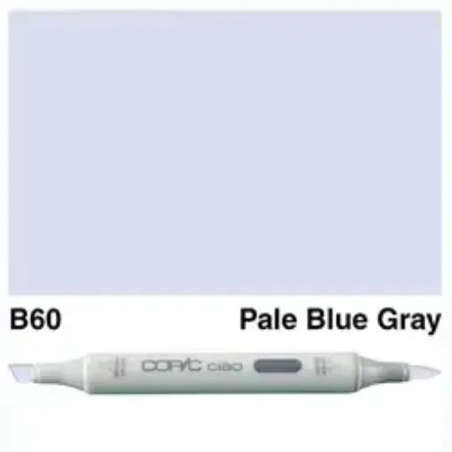 Imagen de Marcador profesional COPIC CIAO alcohol doble punta color B60 Pale Blue Gray