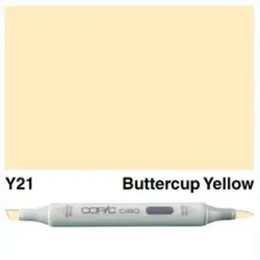 Imagen de Marcador profesional COPIC CIAO alcohol doble punta color Y21 Buttercup Yellow