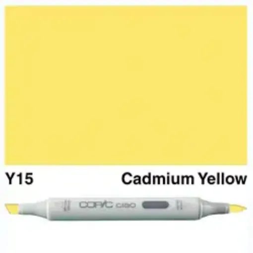 Imagen de Marcador profesional COPIC CIAO alcohol doble punta color Y15 Cadmium Yellow